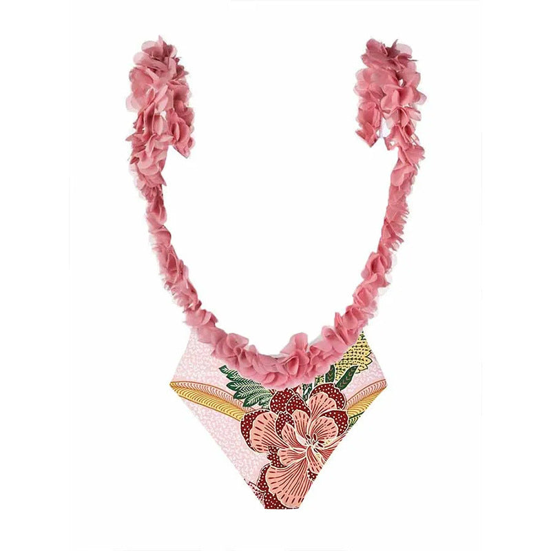 Wholesale Vintage Ruffle Polyester Swimwear